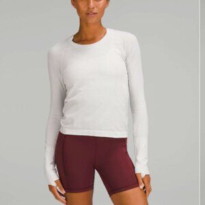 Lululemon Swiftly Tech Long Sleeve Shirt 2.0 Race Length Tempo Stripe White